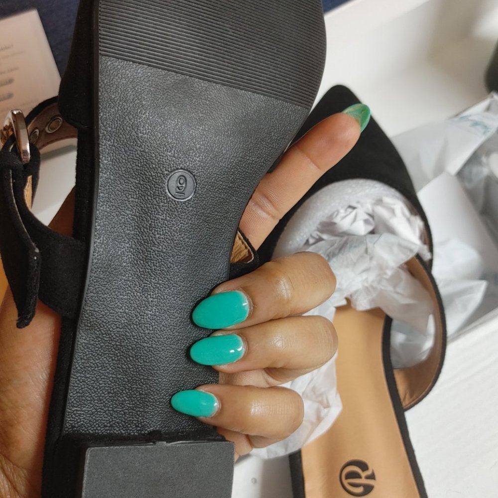 Adjustable Strap Pointed Toe Backless Loafer Shoes - image 3